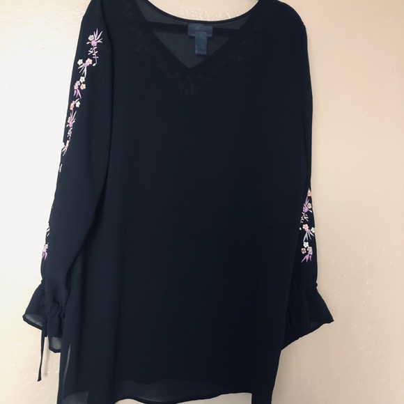 Worthington top long sleeve | Color black 1X - Picture 5 of 6